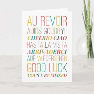 Goodbye Farewell Folded Greeting Card