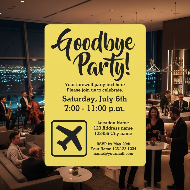 Goodbye farewell going away party invitations (goodbye party invitation template)