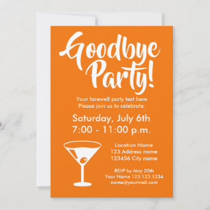 Goodbye farewell going away party invitations