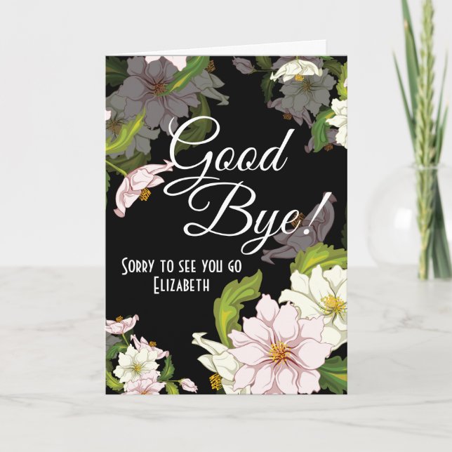 Goodbye Floral Flower Farewell Card (Front)