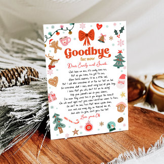 Goodbye For Now From Your Elf Christmas Letter Invitation