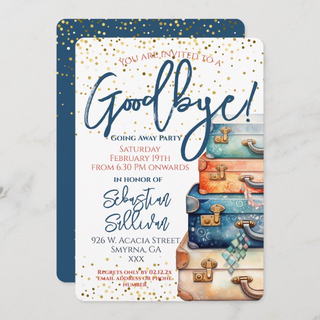 Goodbye Going Away Party Invitation (Front/Back)