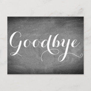 Goodbye Handwriting Typography Black White Postcard