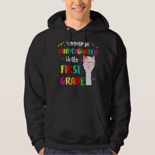 Goodbye Kindergarten Hello 1st Grade Llama Girls 2 Hoodie