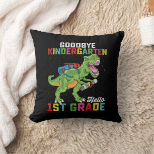Goodbye Kindergarten Hello 1st Grade T Rex School Cushion