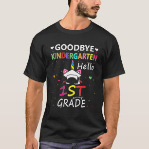 Goodbye Kindergarten Hello 1St Grade Unicorn Back T-Shirt