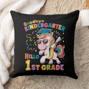 Goodbye Kindergarten Hello 1st Grade Unicorn Cushion