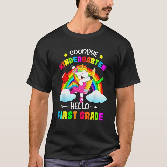 Goodbye Kindergarten Hello 1st Grade Unicorn Girls T-Shirt (Front)