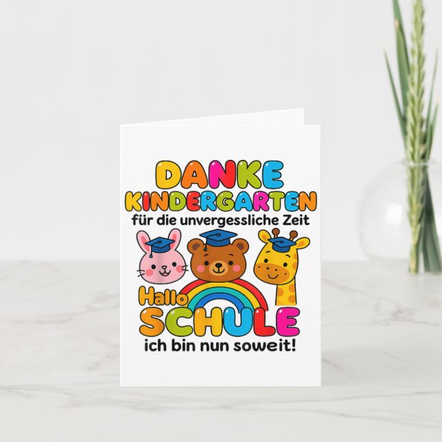 Goodbye Kindergarten Hello School 2025 Colourful  Card (Front)