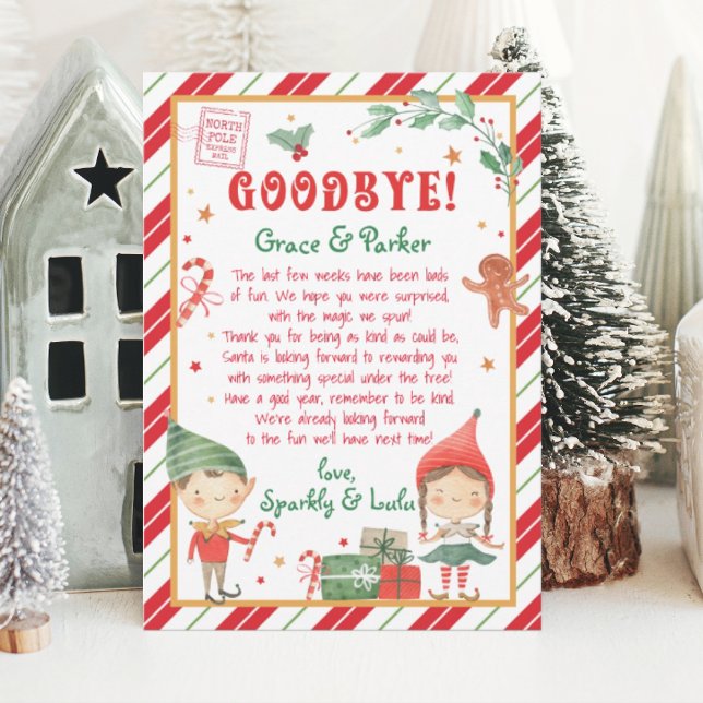 Goodbye Letter from Your Christmas Elves Invitation (Goodbye Christmas elf. Personalize this Goodbye Elf to bring magic to your elf season.)