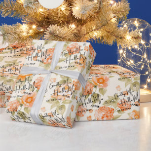 Goodbye Miss Hello Mrs Floral Cute Wrapping Paper