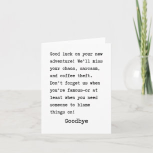 Goodbye moving out card