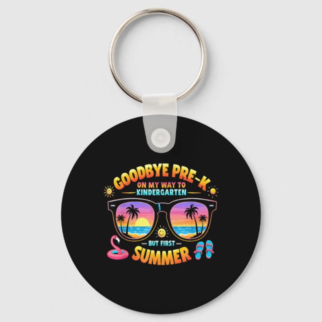 Goodbye Pre-k Graduation To Kindergarten Hello Key Ring (Front)