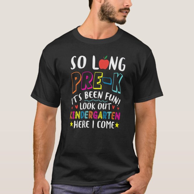Goodbye Pre K Hello Kindergarten Back To School T-Shirt (Front)