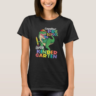 Goodbye Preschool Hello Kindergarten Last Day Dino T-Shirt