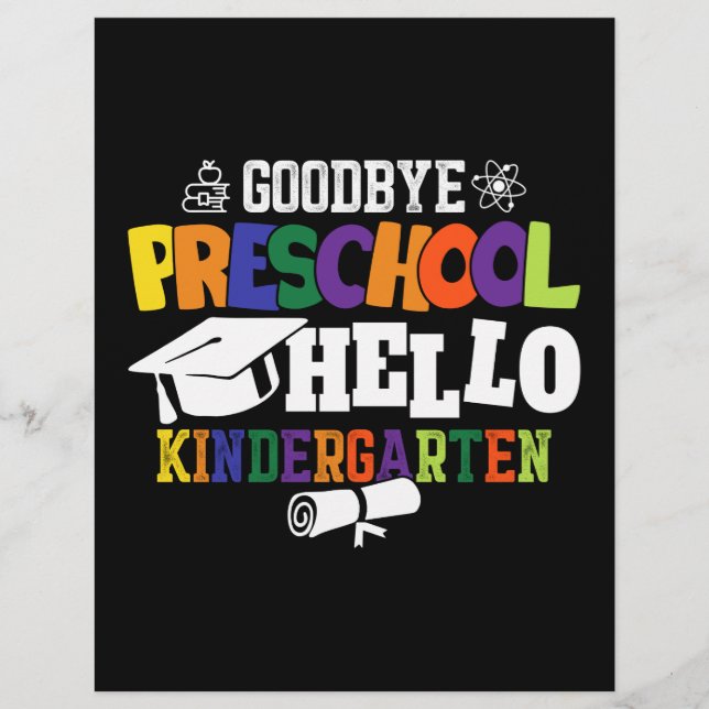 Goodbye Preschool Hello Kindergarten PreK Custom Letterhead (Front)