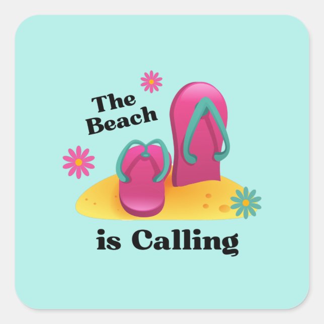  Goodbye School Hello Summer Beach Holiday      Square Sticker (Front)