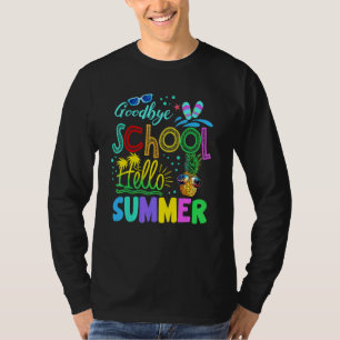Goodbye School Hello Summer Last Day Of School Pin T-Shirt