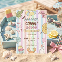 Goodbye School Hello Summer Party Stripes