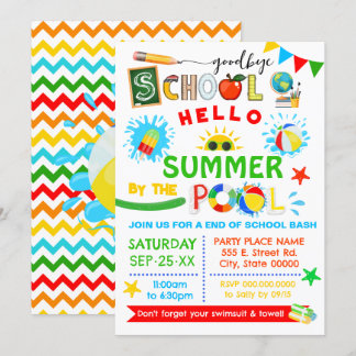 Goodbye School Hello Summer Pool Bash Invitation