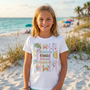 Goodbye School Hello Summer Stripes Pastel T-Shirt