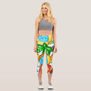 Goodbye School Hello Summer Time And Fun Capri Leggings