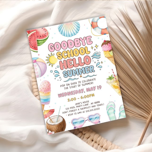 Goodbye School, Start Of Summer Party Invitation (Creator Uploaded)