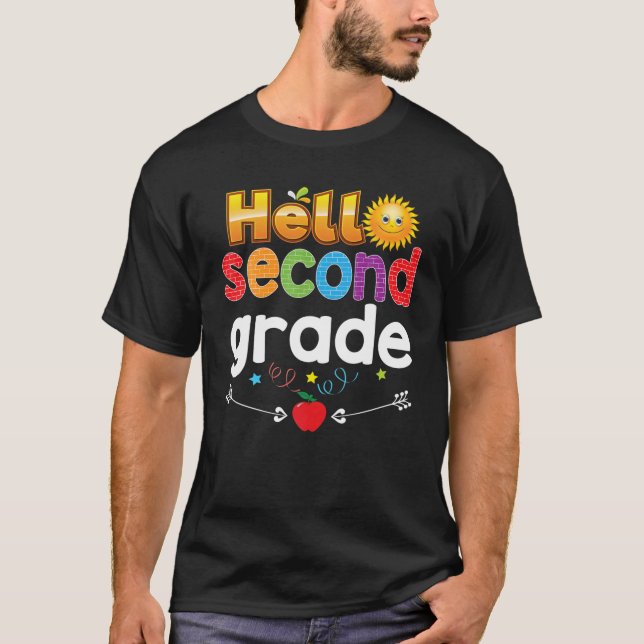 Goodbye Summer Hello 2Nd Grade Second Kid Teacher T-Shirt (Front)