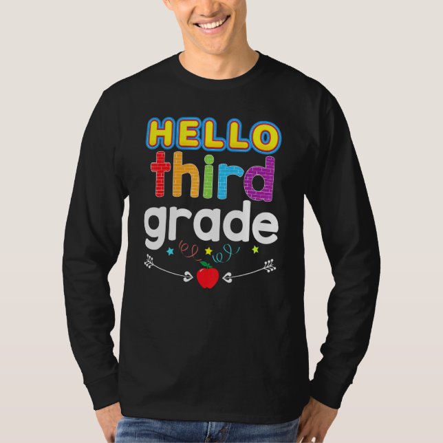 Goodbye Summer Hello 3rd Grade Third Kid Teacher B T-Shirt (Front)