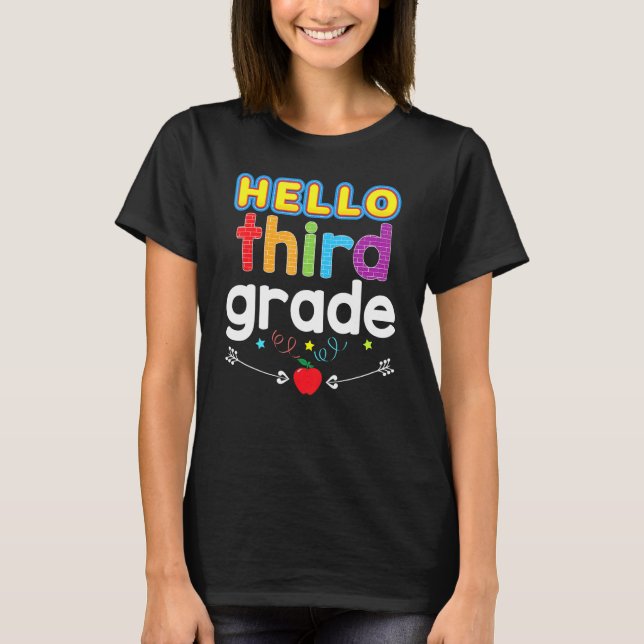 Goodbye Summer Hello 3rd Grade Third Kid Teacher B T-Shirt (Front)