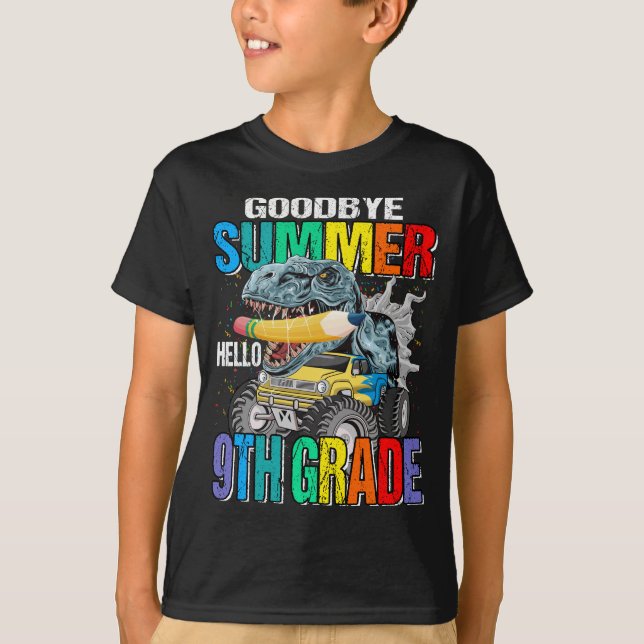 Goodbye Summer Hello 9th Grade Monster Truck  T-Shirt (Front)