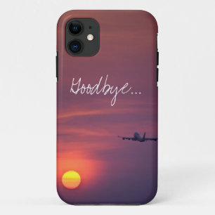 Goodbye sunset aeroplane wanderlust traveller iPhone 11 case