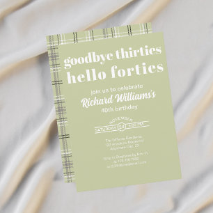 Goodbye Thirtis Hello Forties 40th Birthday Party Invitation