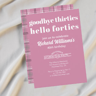 Goodbye Thirtis Hello Forties Modern 40th Birthday Invitation
