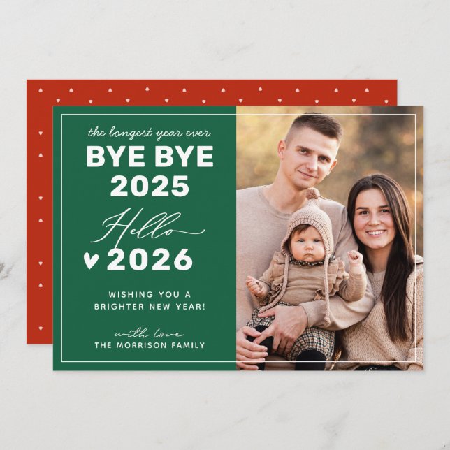 Goodbye to the 2024 - 2025 New Year Photo Holiday Card (Front/Back)