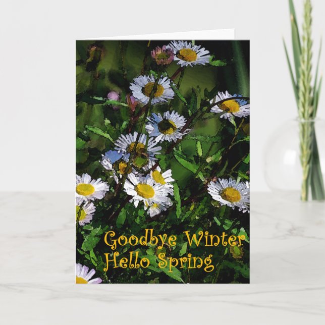 'Goodbye Winter, Hello Spring' Blank Greeting Card (Front)