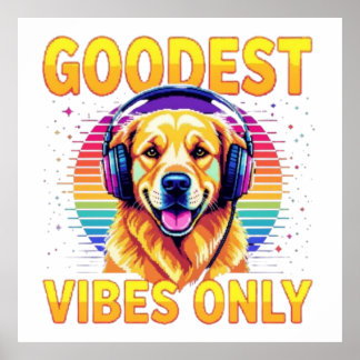 Goodest Boy Vibes Only Poster