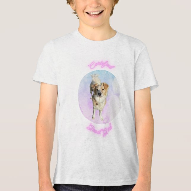 Goodest Dog Fee™ Design Kid's T-shirt Tri-Blend Shirt (Front)