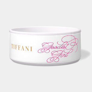 Goodest Girl Funny Classy Elegant White Pink Dog