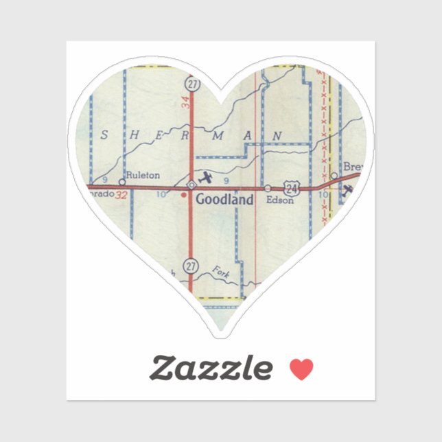 Goodland Kansas Vintage Map (Sheet)