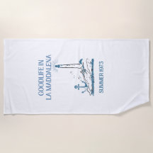 Goodlife La Maddalena 1975 Lighthouse Beach Towel