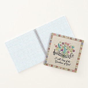 Goodness of God quilted look floral music Notebook
