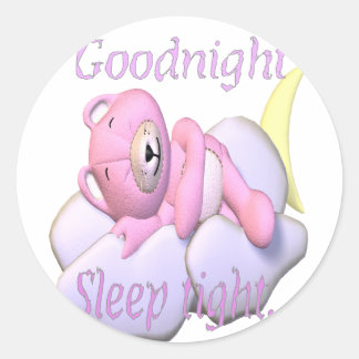 goodnight.bear classic round sticker