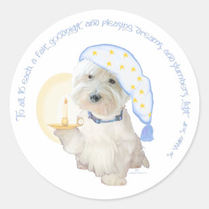 Goodnight Blue Classic Round Sticker