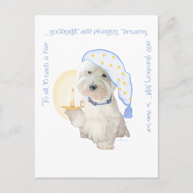 Goodnight Blue Postcard (Front)