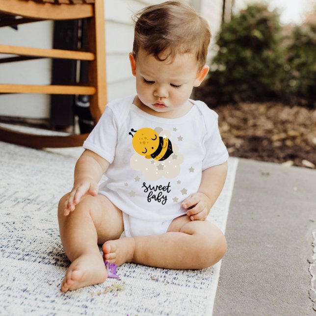 Goodnight Honey Bee Yellow Stars | Baby Bodysuit (Creator Uploaded)