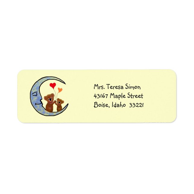 Goodnight Koala Moon Return Address Labels (Front)