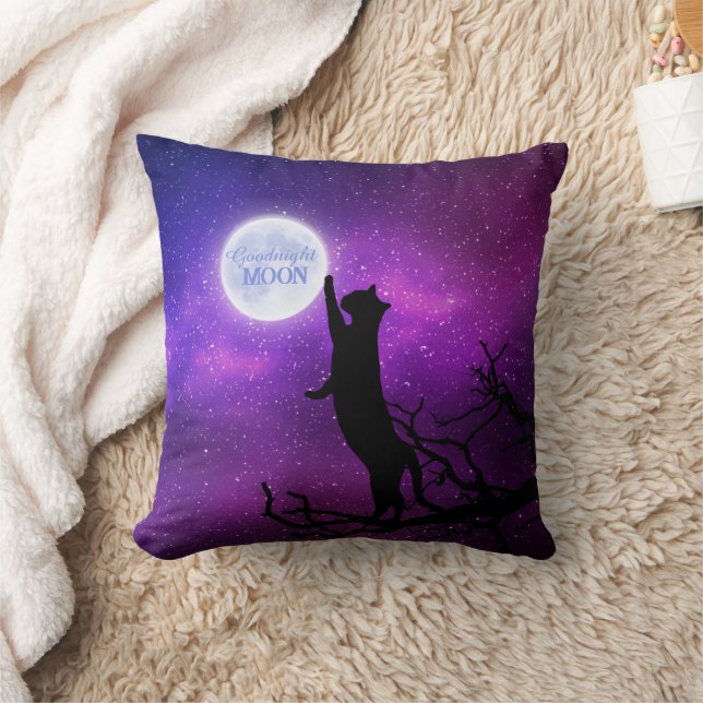 Goodnight Moon Cat Throw Pillow (Blanket)