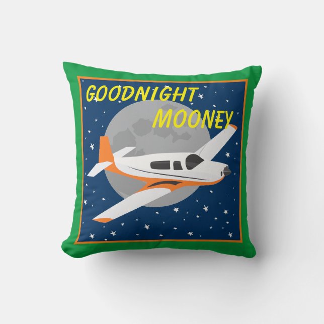 Goodnight Mooney Airplane Cushion (Front)