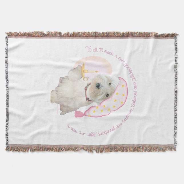 Goodnight Pink Throw Blanket (Front)